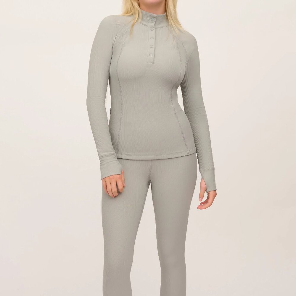 90 Degrees by Reflex Women's Long Sleeve Top Leggings Matching Workout Set - XS